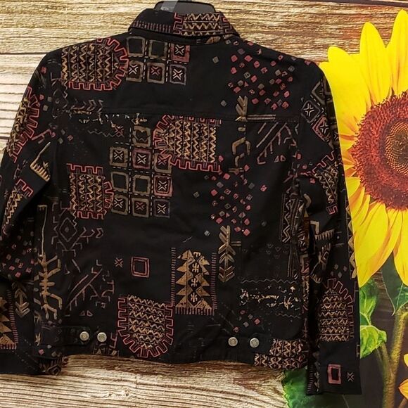 Chico's cropped  long sleeve multicolored jacket - Picture 2 of 6